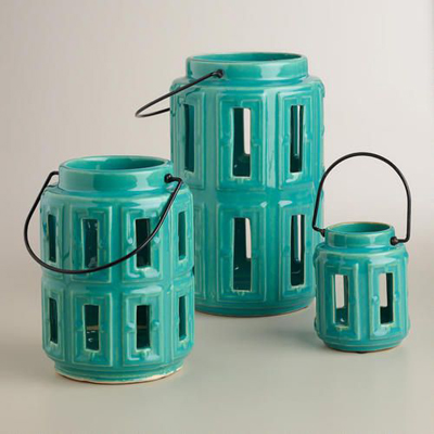 Blue Lamai Ceramic Lanterns