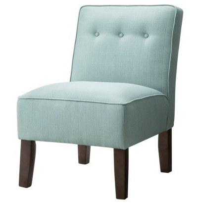 Turquoise Burke Slipper Chair with Buttons