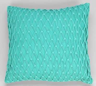 Turquoise Woven Overlay Pillow
