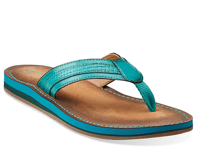 Clarks Flo Canterbury Flip-Flop in Teal | Everything Turquoise