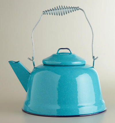  Turquoise Enamel Tea Kettle