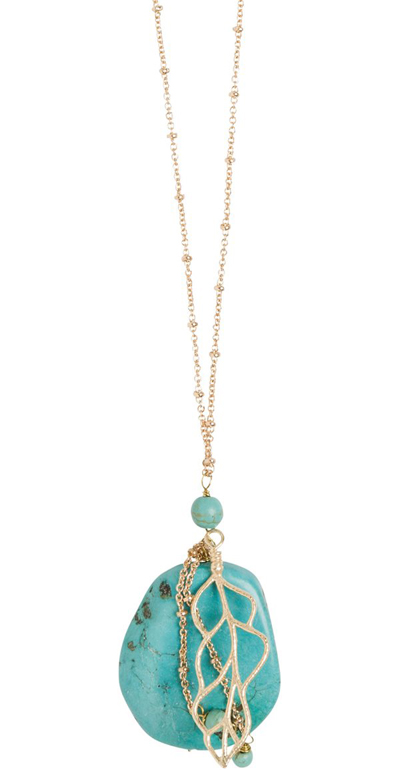 Leaf Turquoise Pendant Necklace | Everything Turquoise