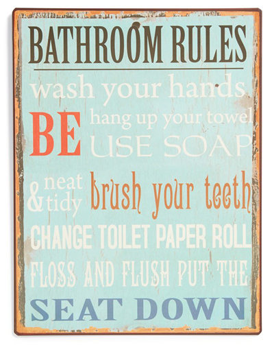 Bathroom Rules Wall Art