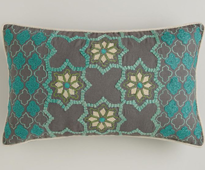 Floral Tile Lumbar Pillow