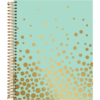 Gold Foil Confetti Mint Spiral Notebook