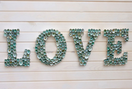 Seashell Covered Sign Letters