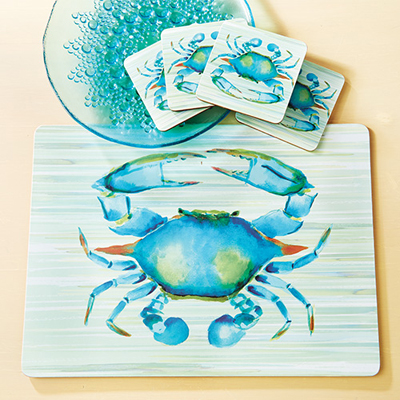 Blue Crab Coasters and Placemats