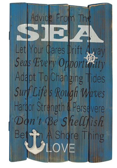 Blue Distressed Wood Wall Plaque