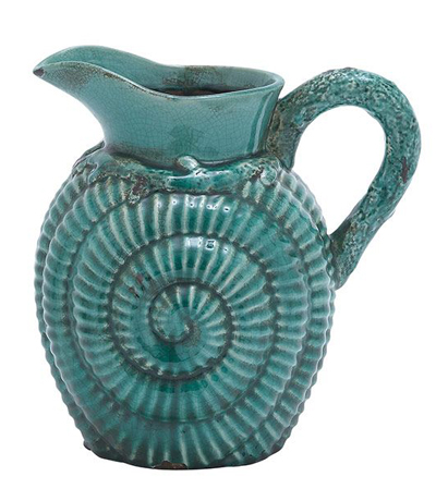 Turquoise Ceramic Decorative Pitcher