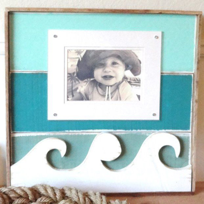 Whitewater Wave Cut Out Wooden Picture Frame