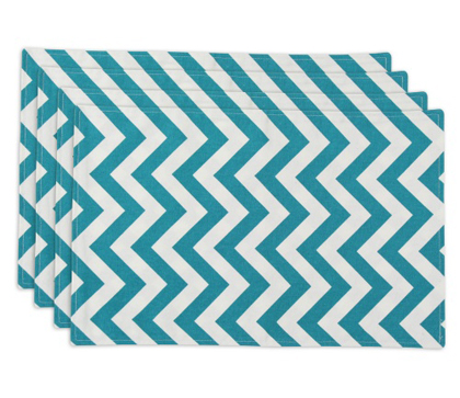Zig Zag Turquoise Lined Placemat