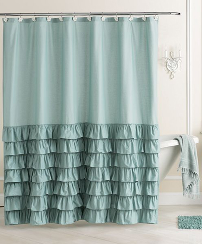 Ella Ruffle Fabric Shower Curtain