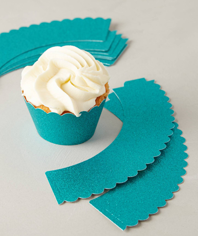 Glitter Scalloped Cupcake Wrappers