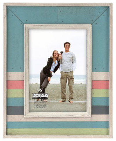 Sun Washed Woods Multi-Stripe Distressed Picture Frame