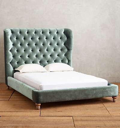 Tufted Wingback Bed