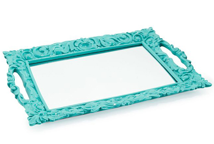Turquoise Swirl Mirror Tray