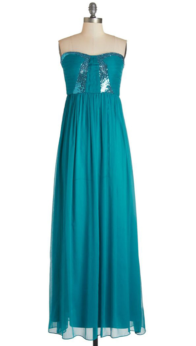 Stop! Glamour Time Dress in Aqua