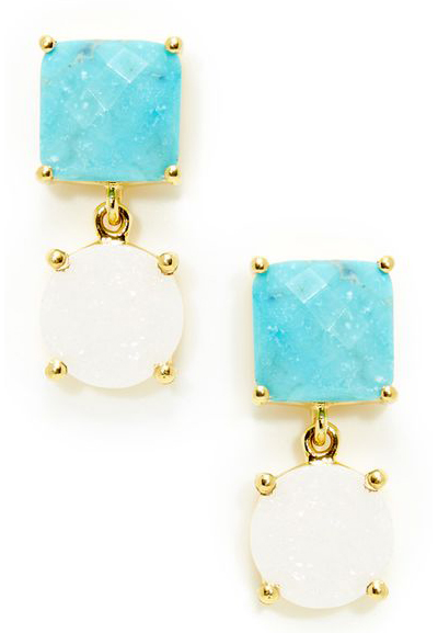 Turquoise & Druzy Drop Earrings