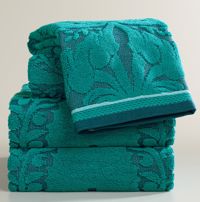 Teal Esme Sculpted Bath Towel Collection