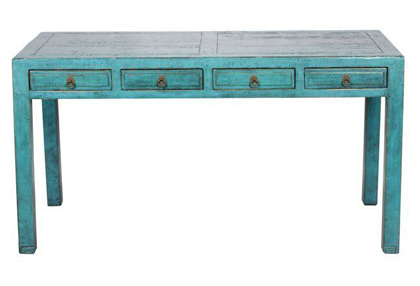 Turquoise Demeter 4-Drawer Desk