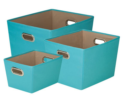 Turquoise Storage Bin - Set of 3