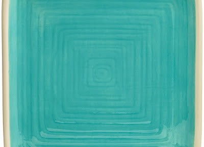 Katie Brown Turquoise 4 Square Dinner Plates