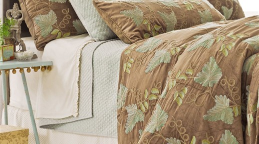 Pine Cone Hill Grapevine Crewel Duvet Cover