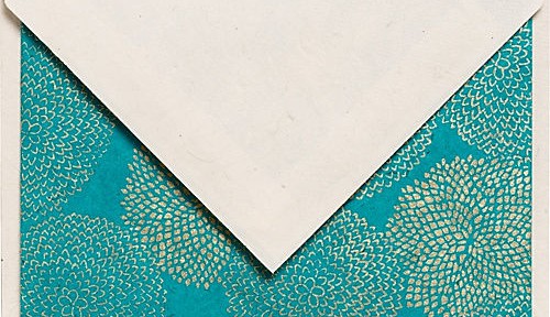 Gold on Sea Green Mums A2 Stationery