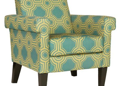 angelo:HOME Ennis Shoreline Tile Aqua Blue Arm Chair