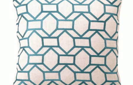 Helix Linen Pillow in Teal