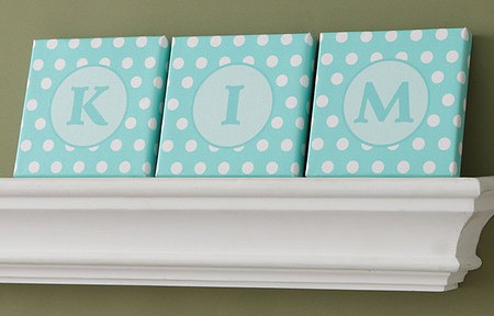 Her Special Name Polka Dot Canvas Wall Art