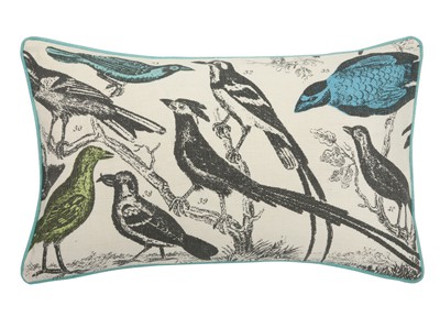 Thomas Paul Orinthology Aqua Linen Pillow