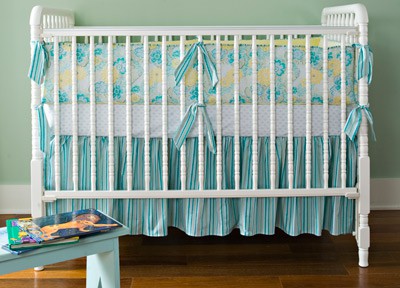 Little House Crib Bedding Set in Floral Garden Sea