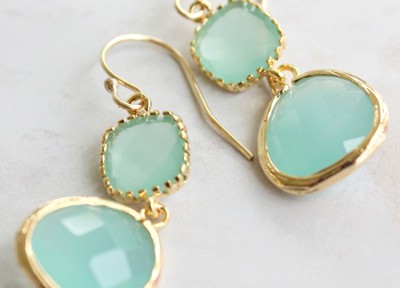 Drops of Jupiter Aqua Gold Earrings