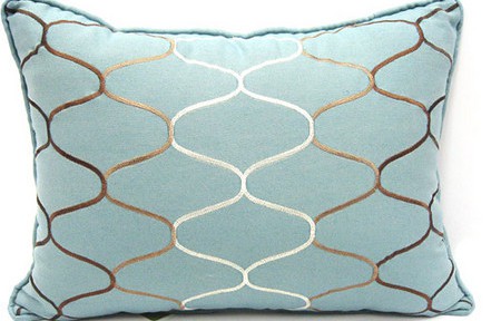 Canopy Stitched Ombre Accent Pillow in Teal Silk