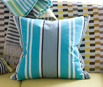 Designers Guild Brooksville Turquoise Throw Pillow