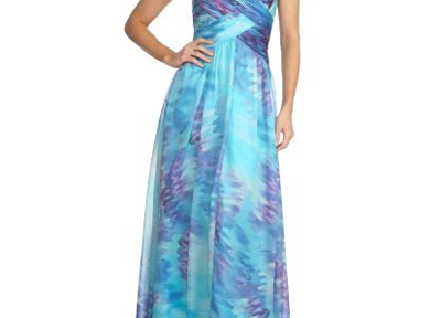 JS Boutique Printed Strapless Gown