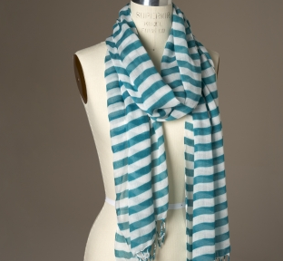 Blue And White Stripe Scarf