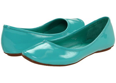 Type Z Lyona Teal Patent Flat