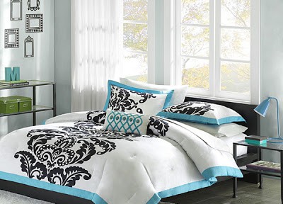 Mizone Santorini Teal Cotton Duvet Cover Set