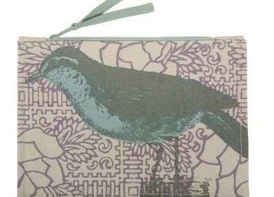 Bird Canvas Pouch in Lavender by Thomas Paul