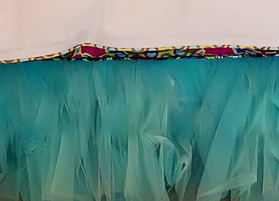 Anniston Tulle Bed Skirt in Aqua Blue