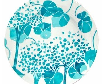 Lulu DK Set of 4 Hydrangea Dinner Plates