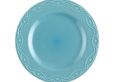 Aqua Set of 4 Whitaker Dinner Plates by Paula Deen