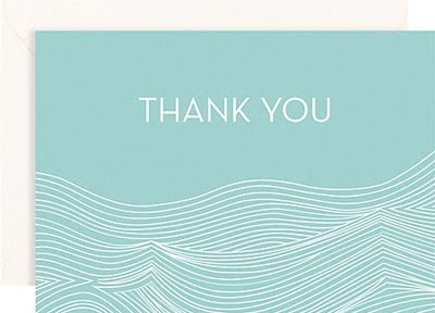 Pool Waves 4 bar Thank You Notes