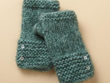 Pearl Buttoned Wrist Warmers