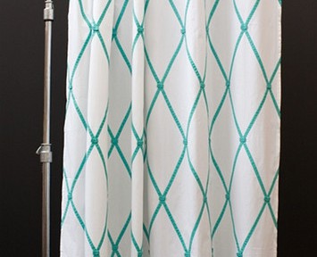 Ginny Aqua Shower Curtain by India Rose