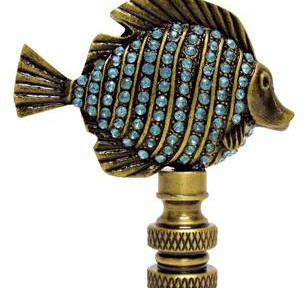 Tropical Fish Blue Glass Finial