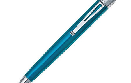 Retro 1951 Peacock Teal Blue Lacquer Tornado Rollerball Pen