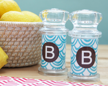 Monogram Lucite Salt and Pepper Shakers